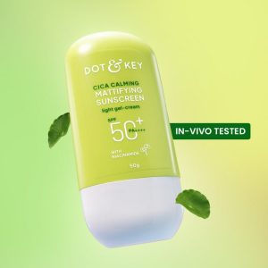 2026/02/1000144228.jpg Dot & Key Cica Calming Mattifying Sunscreen - 50g (Oily & Acne Prone Skin)