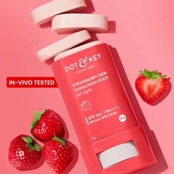 Dot & Key Strawberry Sunscreen Stick, In-Vivo Tested SPF 50+ 20g (All Skin Types)