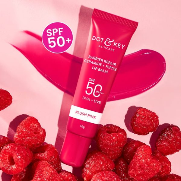 Dot & Key Ceramide + Peptide Lip Balm In-Vivo Tested SPF 50+ ( Plush Pink)
