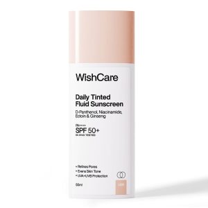 WishCare Daily Tinted Fluid Sunscreen
In-Vivo tested SPF 50 PA++++ Broad Spectrum Protection | 50 ml (L101)