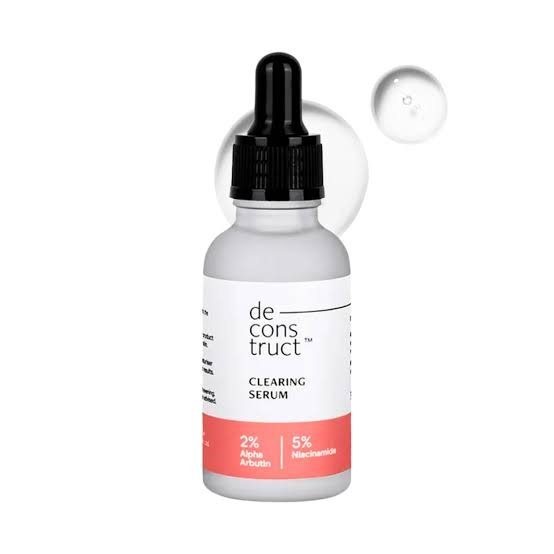 2026/04/1000149124.jpg De Construct Clearing Serum with 5% Niacinamide & 2% Alpha Arbutin| 4-in-1 Multi-Benefit | Clinically Tested (30ml)