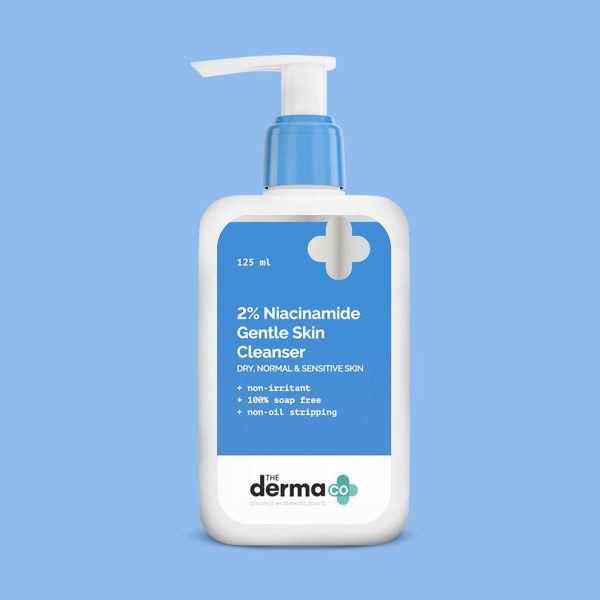 The Derma Co 2% Niacinamide Gentle Skin Cleanser for Sensitive, Dry & Normal Skin - 125 ml (Soap-Free, Non-Irritant & Gently Removes Makeup)