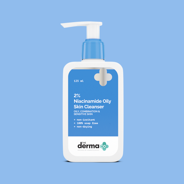 The Derma Co 2% Niacinamide Oily Skin Cleanser for Sensitive, Oily & Combination Skin 125 ml Non-Irritant | 100% Soap-Free | Non-Drying | Gently Cleanses Makeup
Soap-Free, Non-Irritant & Doesn't Dry Skin