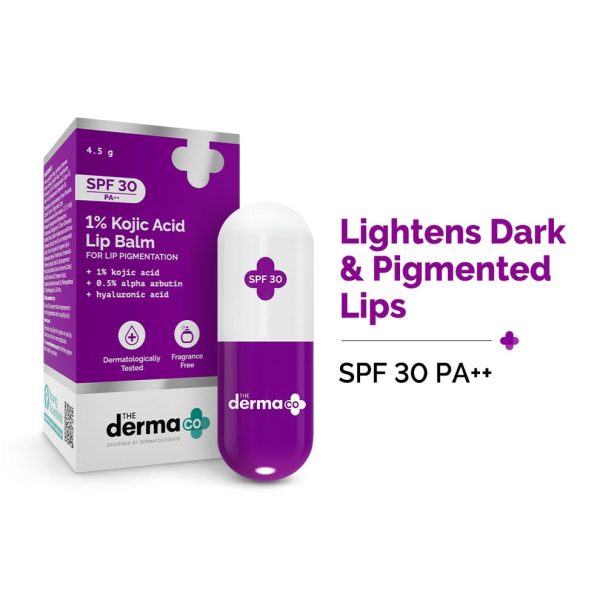 The Derma Co 1% Kojic Acid Lip Balm With Alpha Arbutin & Hyaluronic Acid - 4.5g
Fades Pigmentation & Lightens Dark Lips