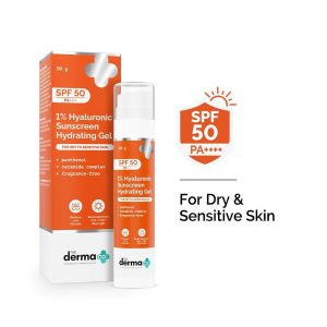 The Derma Co 1% Hyaluronic Sunscreen Oil-Free Matte Gel In Vivo Tested  - 50 g
Lightweight Sunscreen for Oily & Acne-Prone Skin, SPF 50 & PA++++ Protection, Safe & Effective