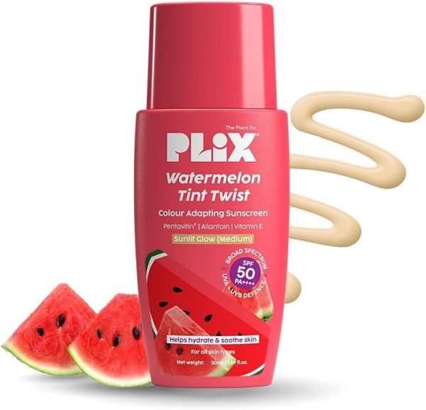 Plix Watermelon Tint Twist Colour Adapting Sunscreen SPF 50++++ Medium (50g)