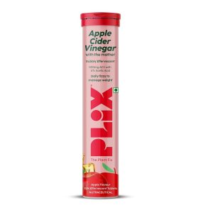 PLIX Apple Cider Vinegar Effervescent Tablets with The Mother – 500mg, 15 Tablets