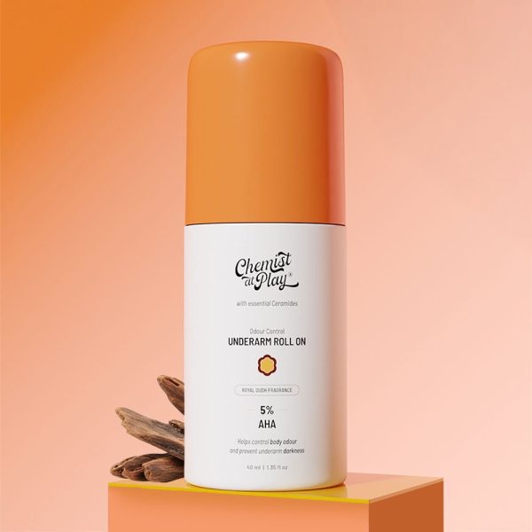 Chemist At Play 5% AHA Underarm Roll-On with Lactic Acid for Odour Control (Royal Oudh) - 40 ml