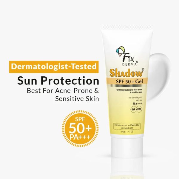 FixDerma Shadow SPF 50+ Gel Sunscreen | Perfect for all-season sun protection with SPF 50+ (40g)