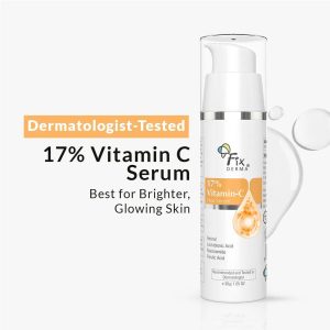 FixDerma 17% Vitamin C Face Serum | Quick Absorbing Serum for Bright & Even Toned Skin (30g)