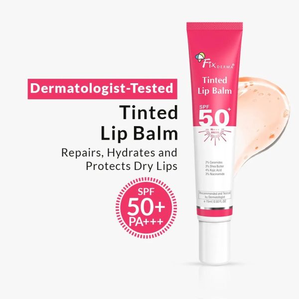 FixDerma Tinted Lip Balm SPF 50+ | Best Tinted Lip Balm for Dry Lips with SPF 50+